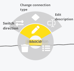 Context menu for editing a connection